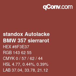 Color code: standox Autolacke - BMW 357 sierrarot | qconv.com