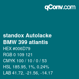 Código de color: standox Autolacke - BMW 399 atlantis | qconv.com