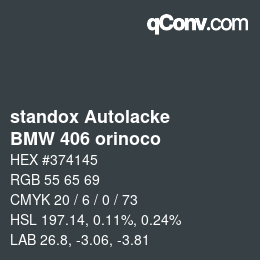 Código de color: standox Autolacke - BMW 406 orinoco | qconv.com