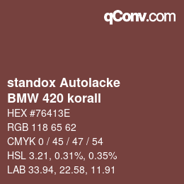 Color code: standox Autolacke - BMW 420 korall | qconv.com