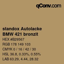 Color code: standox Autolacke - BMW 421 bronzit | qconv.com