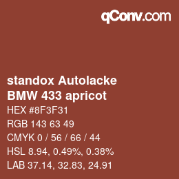 Farbcode: standox Autolacke - BMW 433 apricot | qconv.com