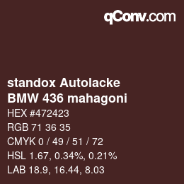 カラーコード: standox Autolacke - BMW 436 mahagoni | qconv.com