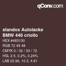 カラーコード: standox Autolacke - BMW 446 criollo | qconv.com