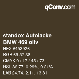 Color code: standox Autolacke - BMW 469 oliv | qconv.com