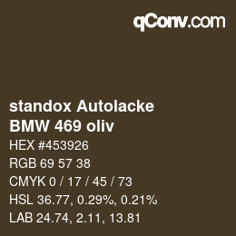 Código de color: standox Autolacke - BMW 469 oliv | qconv.com