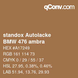Color code: standox Autolacke - BMW 476 ambra | qconv.com