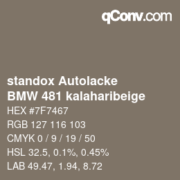 カラーコード: standox Autolacke - BMW 481 kalaharibeige | qconv.com