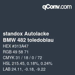 Farbcode: standox Autolacke - BMW 482 toledoblau | qconv.com