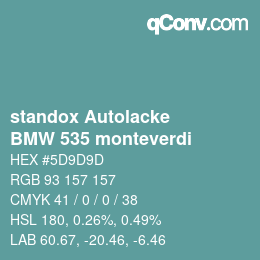 Color code: standox Autolacke - BMW 535 monteverdi | qconv.com