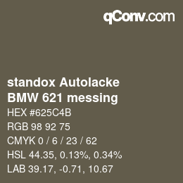 Color code: standox Autolacke - BMW 621 messing | qconv.com