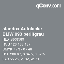 Color code: standox Autolacke - BMW 893 perlitgrau | qconv.com