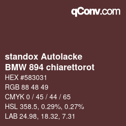 Color code: standox Autolacke - BMW 894 chiarettorot | qconv.com