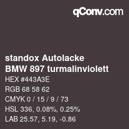Color code: standox Autolacke - BMW 897 turmalinviolett | qconv.com