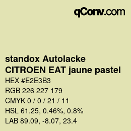 Código de color: standox Autolacke - CITROEN EAT jaune pastel | qconv.com