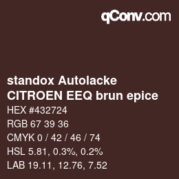 Code couleur: standox Autolacke - CITROEN EEQ brun epice | qconv.com