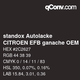 Color code: standox Autolacke - CITROEN EFB ganache OEM 2005 | qconv.com