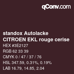Color code: standox Autolacke - CITROEN EKL rouge cerise | qconv.com