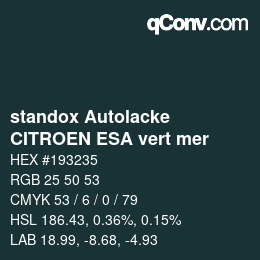 Color code: standox Autolacke - CITROEN ESA vert mer | qconv.com
