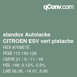Código de color: standox Autolacke - CITROEN ESV vert pistache | qconv.com