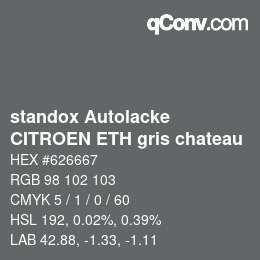 Color code: standox Autolacke - CITROEN ETH gris chateau | qconv.com