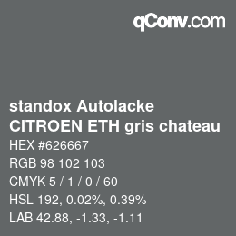 Code couleur: standox Autolacke - CITROEN ETH gris chateau | qconv.com