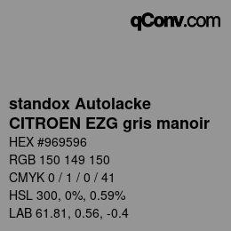 Color code: standox Autolacke - CITROEN EZG gris manoir | qconv.com