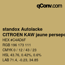 Color code: standox Autolacke - CITROEN KAW jaune persepolis OEM 2006 | qconv.com