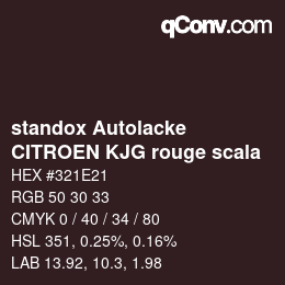 Code couleur: standox Autolacke - CITROEN KJG rouge scala | qconv.com