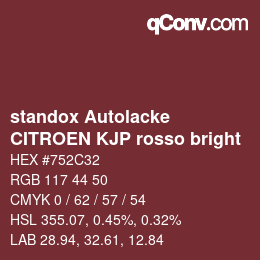 Color code: standox Autolacke - CITROEN KJP rosso bright | qconv.com