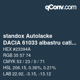 Color code: standox Autolacke - DACIA 61033 albastru catifea | qconv.com