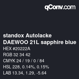 Code couleur: standox Autolacke - DAEWOO 21L sapphire blue | qconv.com
