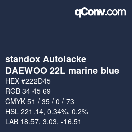 カラーコード: standox Autolacke - DAEWOO 22L marine blue | qconv.com