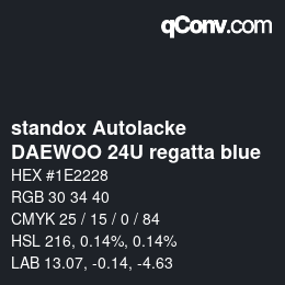 Color code: standox Autolacke - DAEWOO 24U regatta blue | qconv.com