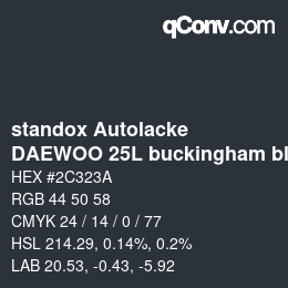 Color code: standox Autolacke - DAEWOO 25L buckingham blue | qconv.com