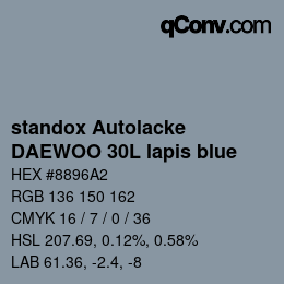 Color code: standox Autolacke - DAEWOO 30L lapis blue | qconv.com