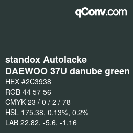 Farbcode: standox Autolacke - DAEWOO 37U danube green p | qconv.com