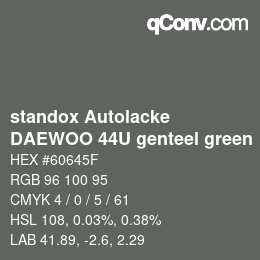 Color code: standox Autolacke - DAEWOO 44U genteel green | qconv.com