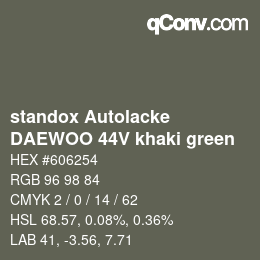 Color code: standox Autolacke - DAEWOO 44V khaki green | qconv.com