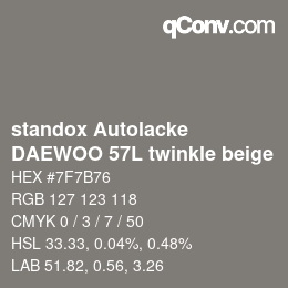 Color code: standox Autolacke - DAEWOO 57L twinkle beige | qconv.com