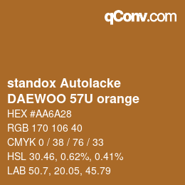 Color code: standox Autolacke - DAEWOO 57U orange | qconv.com