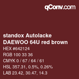 Color code: standox Autolacke - DAEWOO 64U red brown | qconv.com