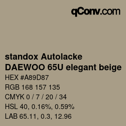 Color code: standox Autolacke - DAEWOO 65U elegant beige | qconv.com