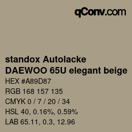 Color code: standox Autolacke - DAEWOO 65U elegant beige | qconv.com