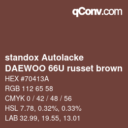 Color code: standox Autolacke - DAEWOO 66U russet brown | qconv.com