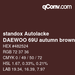 Color code: standox Autolacke - DAEWOO 69U autumn brown | qconv.com