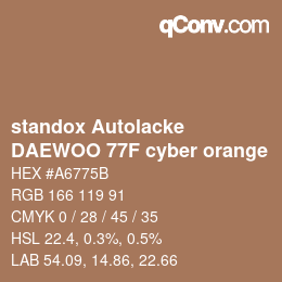 Color code: standox Autolacke - DAEWOO 77F cyber orange | qconv.com