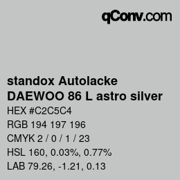 Color code: standox Autolacke - DAEWOO 86 L astro silver | qconv.com