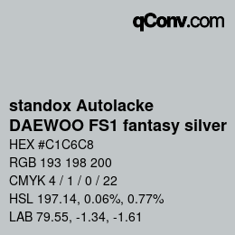 カラーコード: standox Autolacke - DAEWOO FS1 fantasy silver | qconv.com