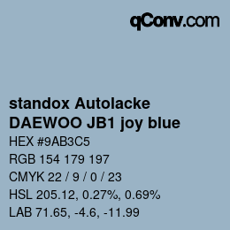 カラーコード: standox Autolacke - DAEWOO JB1 joy blue | qconv.com